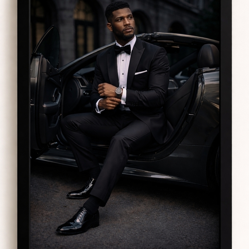 Elegant Black Tie Wall Art In A 8x10  Frame